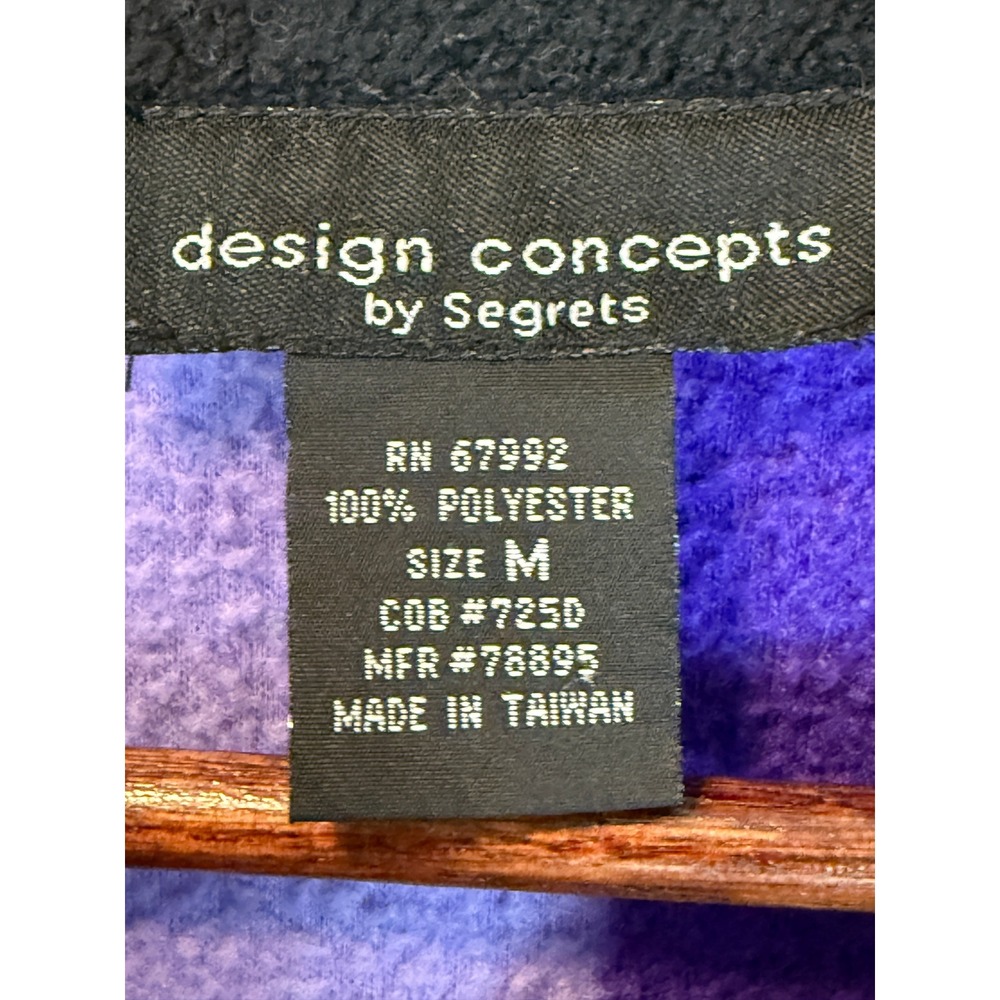 Sigrid Olsen Purple Blue North Woods Fleece Jacket Size Medium Woodland - Picture 4 of 9